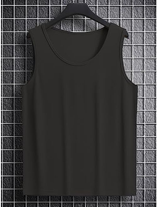 SOLY HUX Men's Scoop Neck Basic Tank Tops Casual Summer Sleeveless T Shirt Muscle Tees