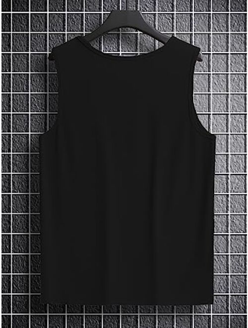 SOLY HUX Men's Scoop Neck Basic Tank Tops Casual Summer Sleeveless T Shirt Muscle Tees