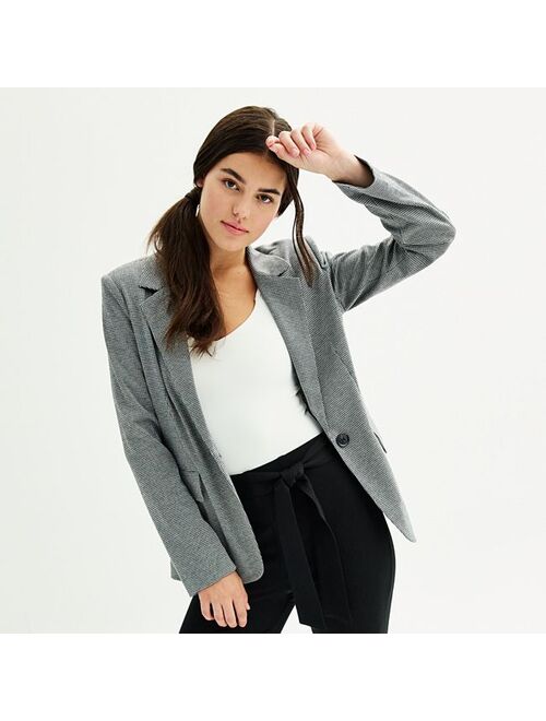 Juniors' SO One Button Blazer