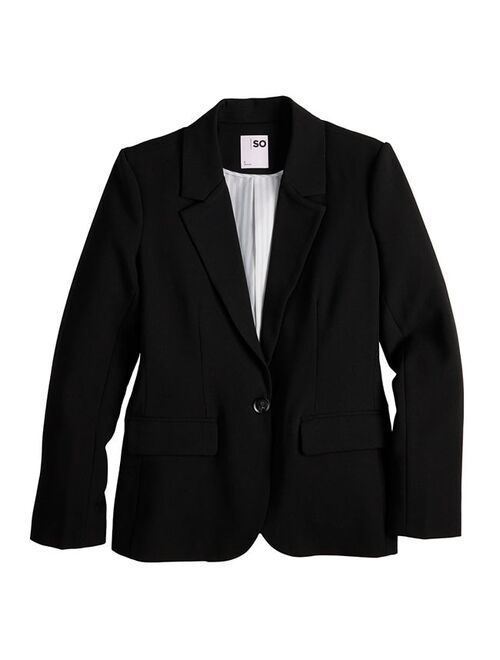 Juniors' SO One Button Blazer