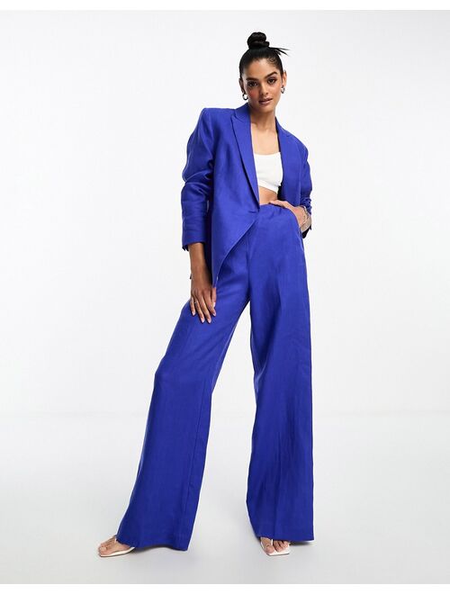 Mango classic blazer in cobalt blue