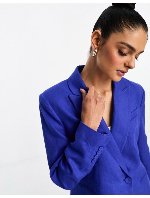 Mango classic blazer in cobalt blue