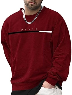 Men's Graphic Sweatshirt Long Sleeve Crewneck Casual Pullover Tops