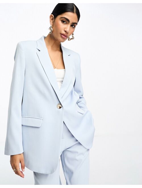 NA-KD co-ord single breasted blazer in blue - part of a set