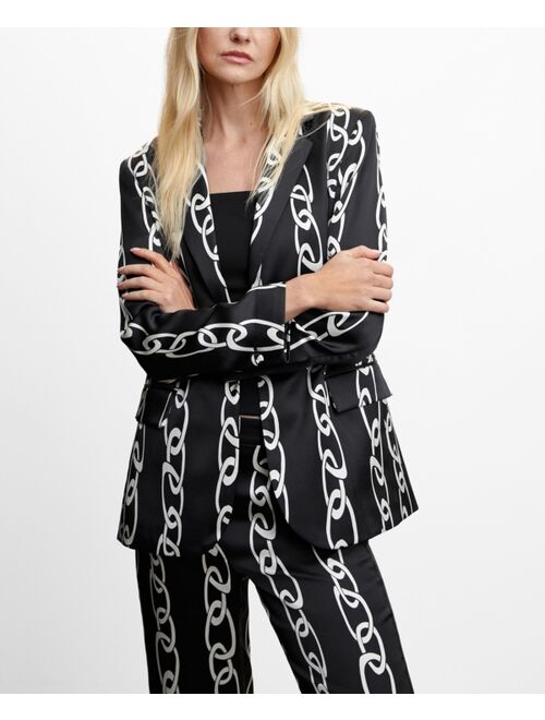 MANGO Women's Chain Print Blazer