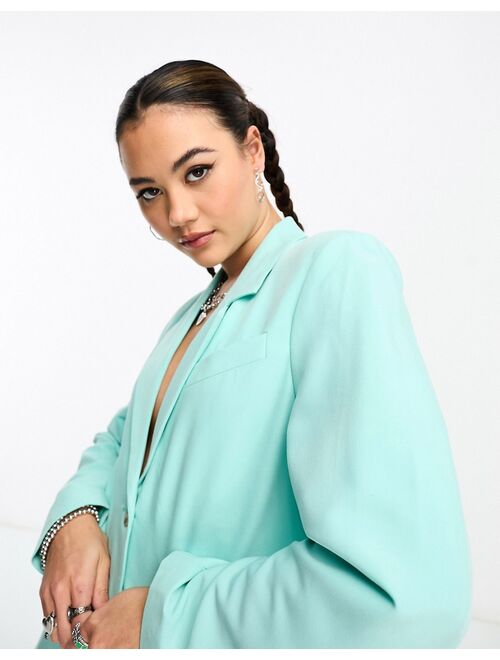 JJXX cropped blazer in turquoise - part of a set