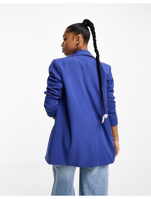 Pieces tailored blazer in bright blue