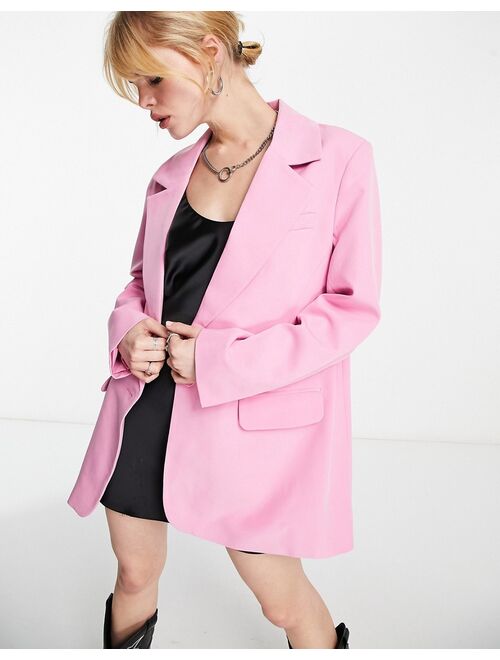 Only oversized blazer in pink