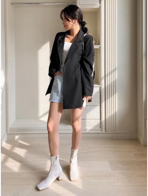 DAZY Pocket Front Single Breasted Blazer