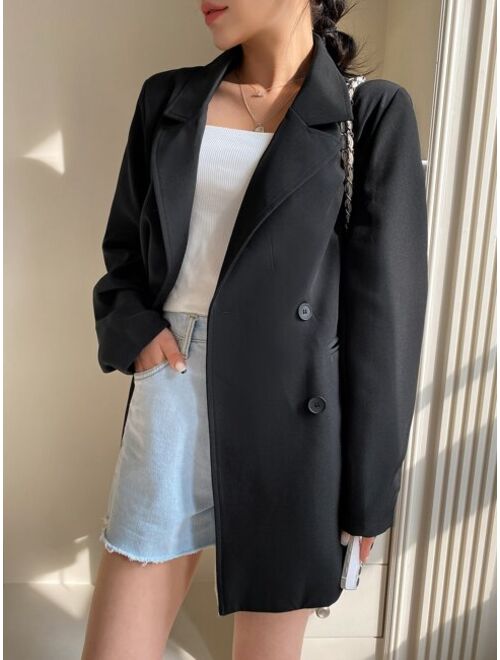 DAZY Pocket Front Single Breasted Blazer