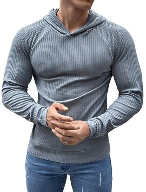 SOLY HUX Men's Hoodies Long Sleeve Casual Solid Pullover Sweatshirt