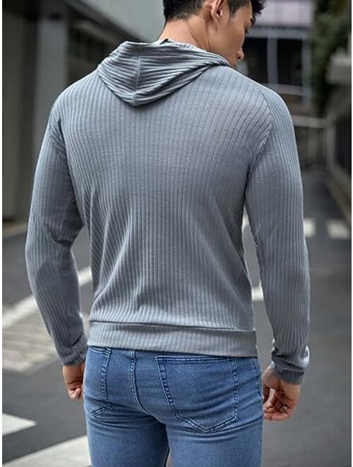 SOLY HUX Men's Hoodies Long Sleeve Casual Solid Pullover Sweatshirt