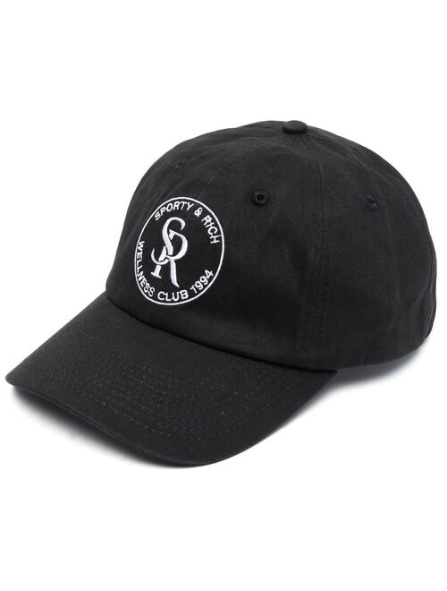 Sporty & Rich logo-embroidered cotton cap