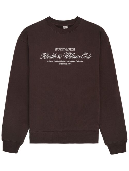 Sporty & Rich embroidered-logo cotton sweatshirt