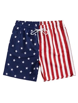 Men's Cartoon Print Drawstring High Waisted Sweat Shorts Casual Summer Track Shorts with Pocket