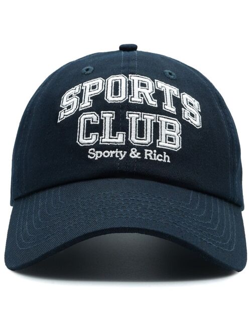 Sporty & Rich logo-embroidered cotton cap