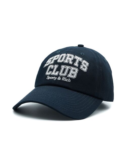 Sporty & Rich logo-embroidered cotton cap