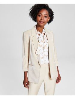 Women's Shimmer Twill Cuffed-Sleeve Blazer