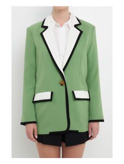 Women's Drapey Blazer with Binding Detail