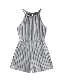 Girl's Casual Summer Halter Romper Sleeveless Jumpsuit