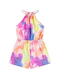 Girl's Casual Summer Halter Romper Sleeveless Jumpsuit