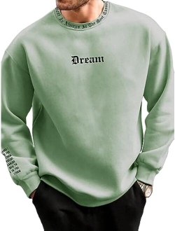 Men's Letter Car Graphic Print Long Sleeve Pullover Top Sweatshirt