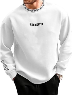 Men's Letter Car Graphic Print Long Sleeve Pullover Top Sweatshirt