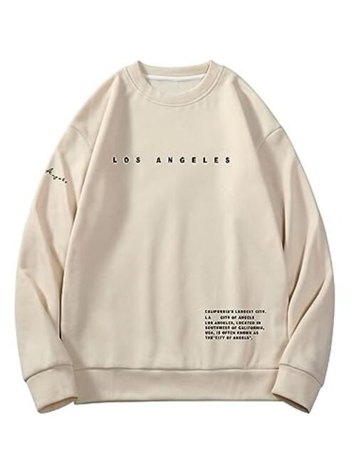 SOLY HUX Men's Letter Car Graphic Print Long Sleeve Pullover Top Sweatshirt