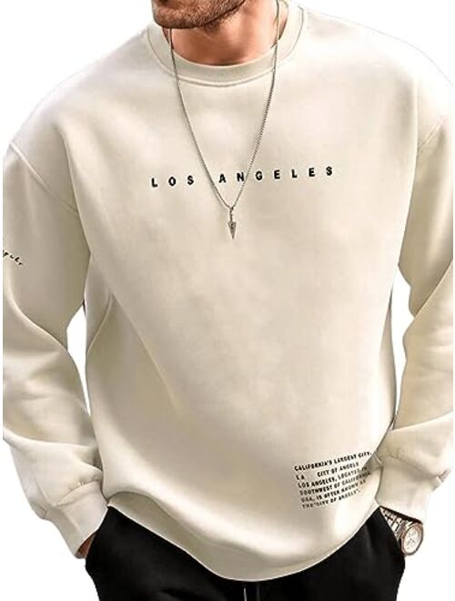 SOLY HUX Men's Letter Car Graphic Print Long Sleeve Pullover Top Sweatshirt