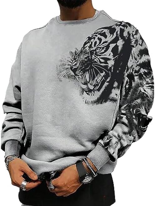 SOLY HUX Men's Letter Car Graphic Print Long Sleeve Pullover Top Sweatshirt