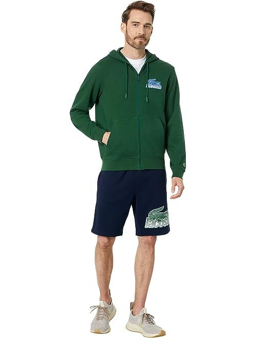 Lacoste Long Sleeve Classic Fit Full Zip Graphic Hoodie