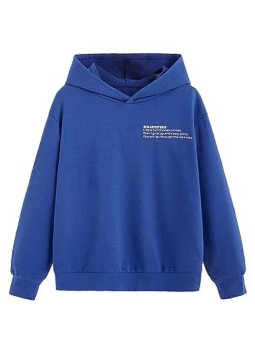 SOLY HUX Boy's Letter Print Hoodies Long Sleeve Pullover Tops Casual Sweatshirt