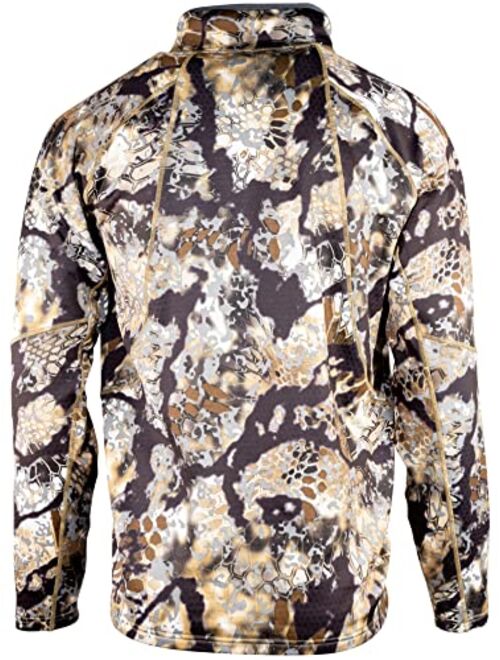 Kryptek Men's Cronos Half Zip Stealthy Camo Long Sleeve Hunting Shirt