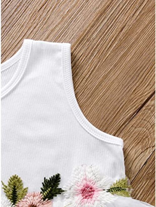 SOLY HUX Toddler Girl's Appliques Mesh Sleeveless A Line Flared Short Dress