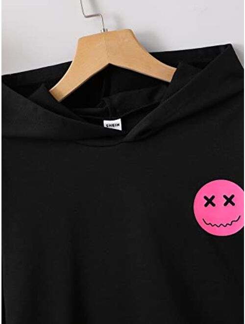 SOLY HUX Girl's Graphic Hoodie Sweatshirt Cartoon Letter Print Pullover Tops Drop Shoulder Shirt