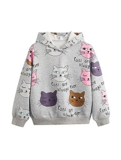 Girl's Letter Colorblock Hoodies Long Sleeve Pullover Top Sweatshirt