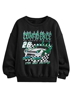 Girl's Graphic Sweatshirt Letter Print Long Sleeve Crewneck Pullover Tops