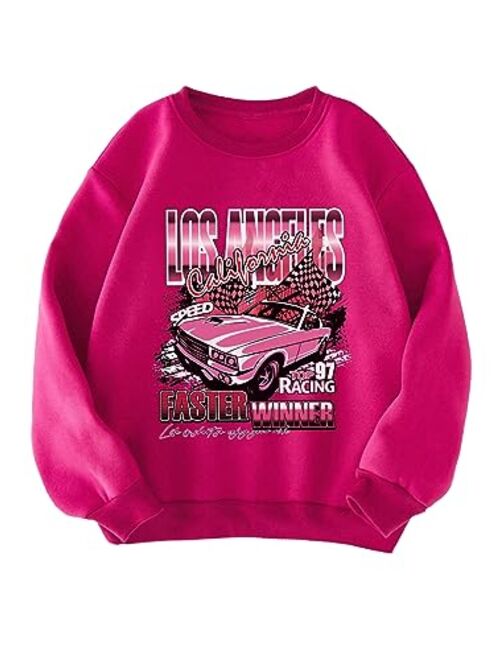 SOLY HUX Girl's Graphic Sweatshirt Letter Print Long Sleeve Crewneck Pullover Tops