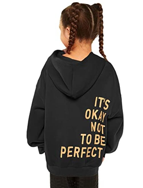 SOLY HUX Girl's Graphic Letter Print Sweatshirt Long Sleeve Hoodies Pullover Tops