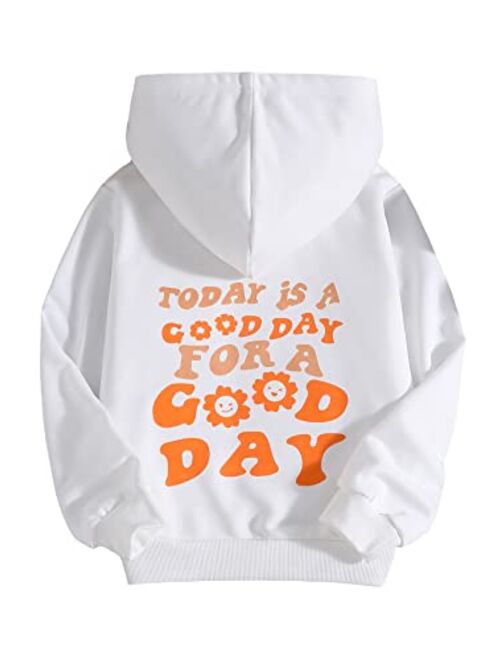 SOLY HUX Girl's Graphic Letter Print Sweatshirt Long Sleeve Hoodies Pullover Tops