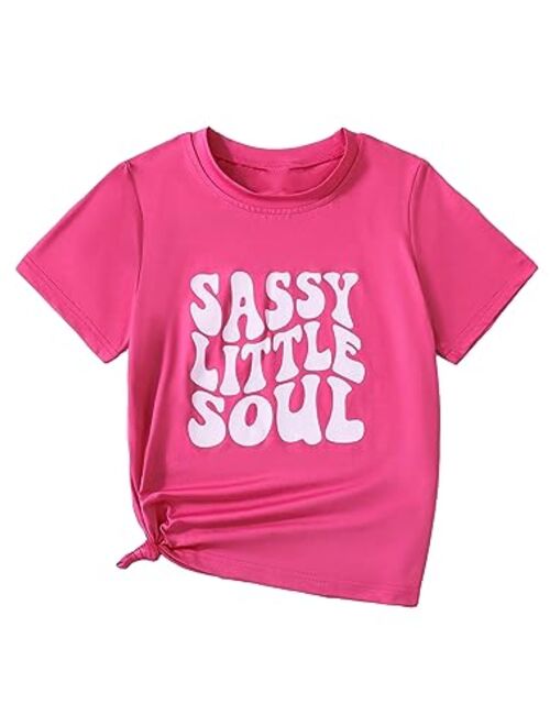 SOLY HUX Girl's T Shirts Short Sleeve Cute Graphic Tees Crewneck Cartoon Cat Print Summer Tops