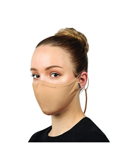 unisex-adult Adult Soft Stretch Reusable Face Mask With Lanyard and Moldable Nose Pad (Pack of 3)