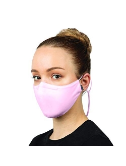 unisex-adult Adult Soft Stretch Reusable Face Mask With Lanyard and Moldable Nose Pad (Pack of 3)