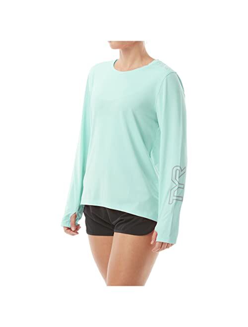 TYR Women's Long Sleeve Sun Protection Performance T-Shirt UPF 50+