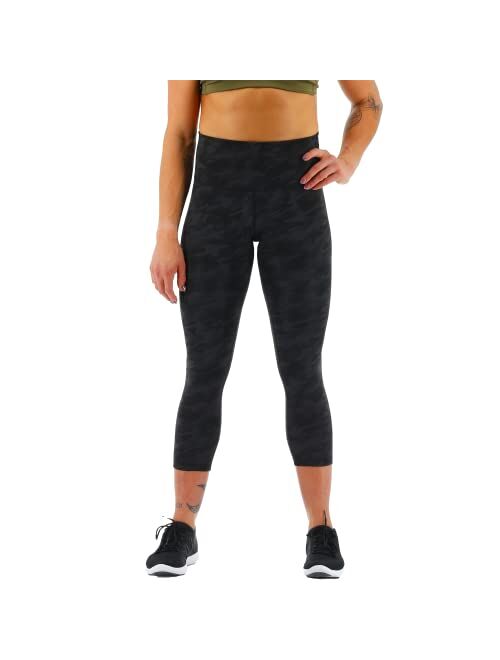 TYR Women's High-Rise Cropped Athletic Performance Workout Leggings