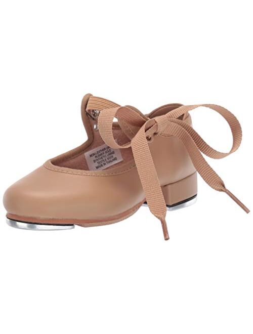 Bloch Girl's Annie Tyette Dance Shoe, Elastic Strap with Grosgrain Ribbon, Cushioned Insole, Non-Slip Sole, Techno Tap Plates Attached, Comfortable, High Durability, Supe