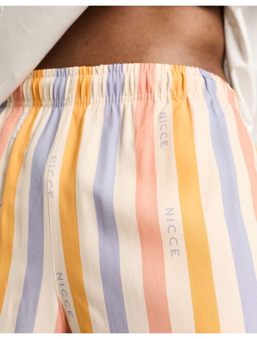 Nicce summer series shorts in multicolored logo stripes - part of a set