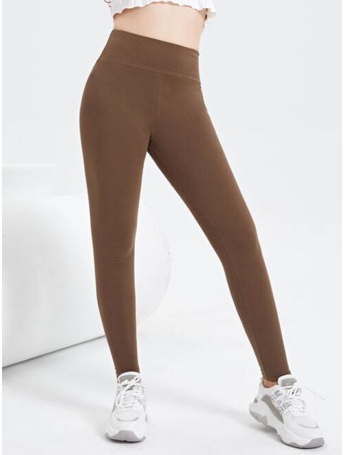 SHEIN Teen Girls Wide Waist Leggings