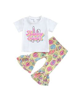 Jeinxcn Toddler Baby Girl Clothes Long Sleeve Sweatshirt Pullover Floral Flare Pants Outfits Set