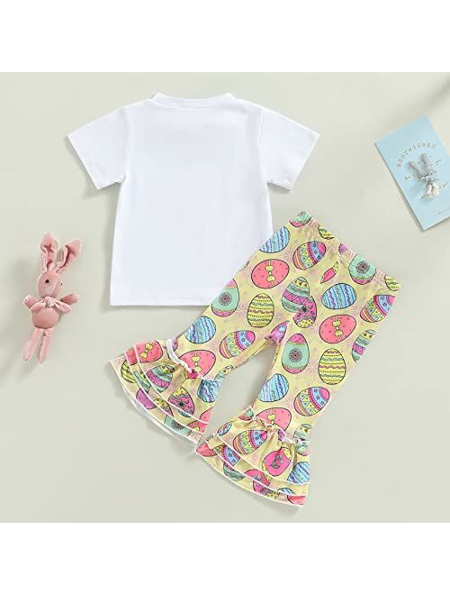 Jeinxcn Toddler Baby Girl Clothes Long Sleeve Sweatshirt Pullover Floral Flare Pants Outfits Set